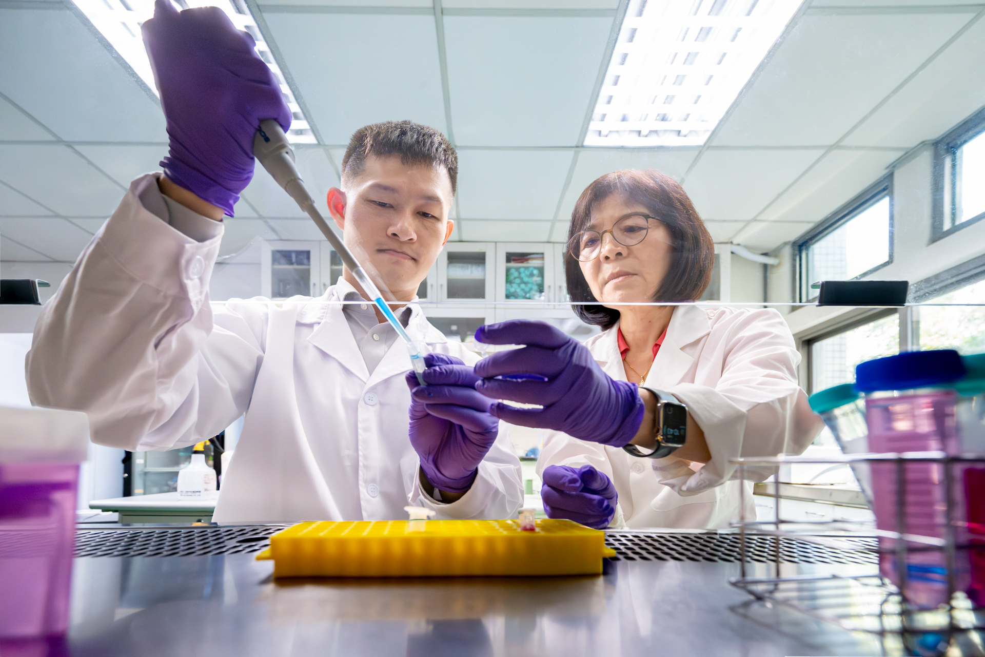 Professor Wen-Ching Wang and postdoctoral researcher Tsan-Jan Chen (陳粲然) combined multiple research approaches to elucidate, for the first time, the operational mechanism of a 